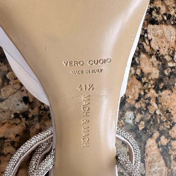 MACH & MACH 140 CRYSTAL DOUBLE BOW PLATFORM SANDALS IN SATIN - Picture 10 of 14